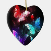 Drei glühende Schmetterlinge im Hintergrund Keramik Ornament (Rechts)