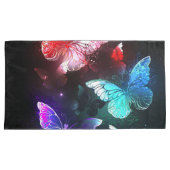 Drei glühende Schmetterlinge im Hintergrund Kissenbezug (Vorderseite-Rechts)