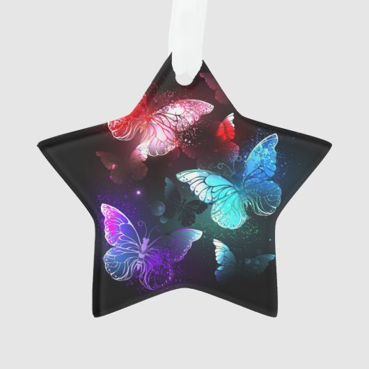 Drei glühende Schmetterlinge im Hintergrund Ornament (Rückseite)