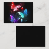 Drei glühende Schmetterlinge im Hintergrund Platzkarte (Vorne/Hinten)
