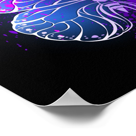 Drei glühende Schmetterlinge im Hintergrund Poster (Ecke)