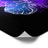 Drei glühende Schmetterlinge im Hintergrund Poster (Ecke)