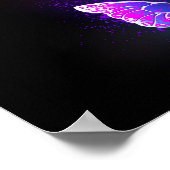 Drei glühende Schmetterlinge im Hintergrund Poster (Ecke)