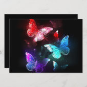 Drei glühende Schmetterlinge im Hintergrund Programm (Vorne/Hinten)