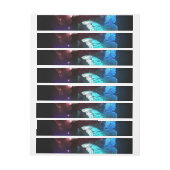 Drei glühende Schmetterlinge im Hintergrund Rundum-Adressaufkleber (Bogen)