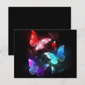 Drei glühende Schmetterlinge im Hintergrund Save The Date (Vorne/Hinten)