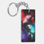 Drei glühende Schmetterlinge im Hintergrund Schlüsselanhänger (Vorderseite links)