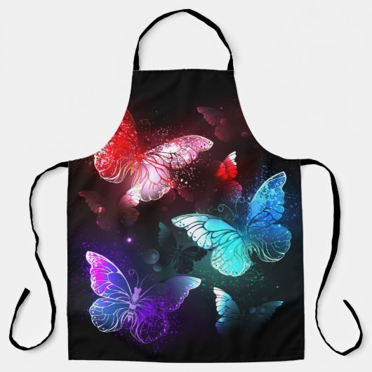 Drei glühende Schmetterlinge im Hintergrund Schürze (Vorderseite)