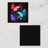 Drei glühende Schmetterlinge im Hintergrund Telefonnummerkarte (Vorne/Hinten)