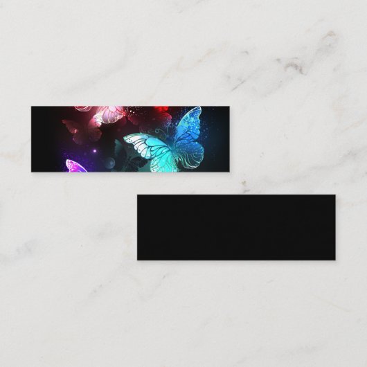 Drei glühende Schmetterlinge im Hintergrund Telefonnummerkarte (Vorne/Hinten)