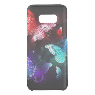 Drei glühende Schmetterlinge im Hintergrund Get Uncommon Samsung Galaxy S8 Plus Hülle