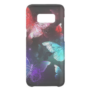 Drei glühende Schmetterlinge im Hintergrund Get Uncommon Samsung Galaxy S8 Hülle