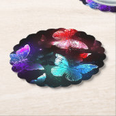 Drei glühende Schmetterlinge im Hintergrund Untersetzer (angewinkelt)