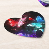 Drei glühende Schmetterlinge im Hintergrund Untersetzer (angewinkelt)