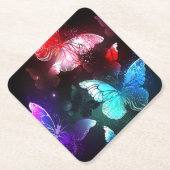 Drei glühende Schmetterlinge im Hintergrund Untersetzer (Vorderseite)