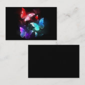 Drei glühende Schmetterlinge im Hintergrund Visitenkarte (Vorne/Hinten)