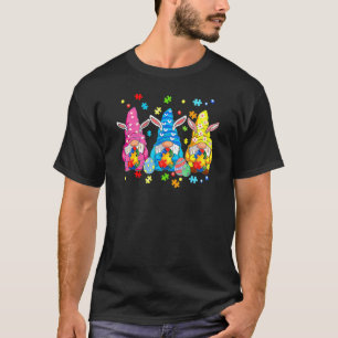 Drei Gnome Autismus Bewusstsein Puzzle Piece Happy T-Shirt