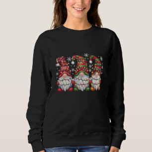 Drei Gnome Büffelkariert Rot Weihnachten Sweatshirt