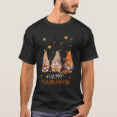 Drei Gnome glücklich Erntedankfest Herbst Pumpki T-Shirt (Vorderseite)