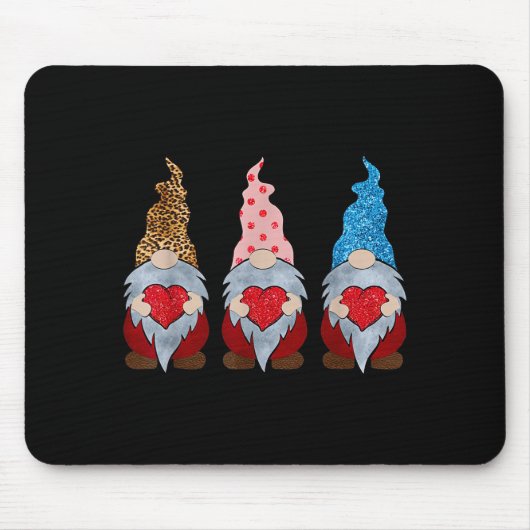 Drei Gnome halten lustigen Valentinstag Co Mousepad (Vorne)