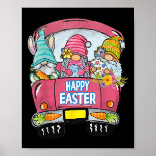 Drei Gnome im LKW-Hasen-Ei Frohen Ostertag Poster