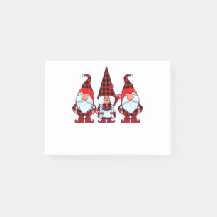 Drei Gnome in Buffalo Kariert Weihnachten Gnome Xm Post-it Klebezettel