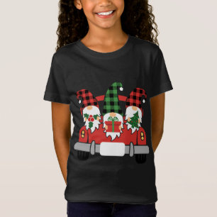 Drei Gnome in Red Truck erhalten Weihnachtsbüffel T-Shirt