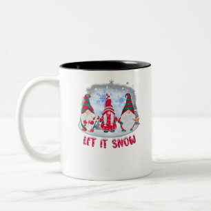 Drei Gnome in Rot, damit es schneien wird Weihnach Zweifarbige Tasse