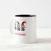 Drei Gnome in roten Weihnachten, nur mit meinen Zweifarbige Tasse (Vorderseite Links)