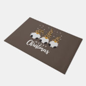 Drei Gnome mit Leopard Karierte Weihnachten Fußmatte (Schrägansicht)