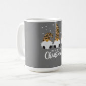 Drei Gnome mit Leopard Karierte Weihnachten Kaffeetasse (Vorderseite Links)