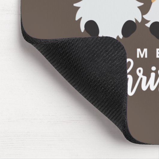 Drei Gnome mit Leopard Karierte Weihnachten Mousepad (Ecke)