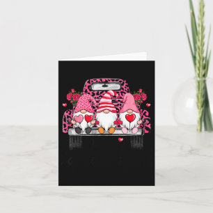 Drei Gnome und Leopard-LKW Frohe Valentinstag Karte