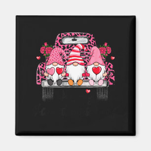 Drei Gnome und Leopard-LKW Frohes Valentinstag D Magnet