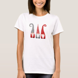 Drei Gnome Weihnachten Handgezeichnete Feiertage L T-Shirt