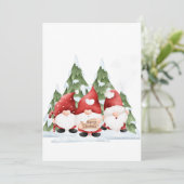 Drei Gnome Weihnachts-Einladung Einladung (Stehend Vorderseite)