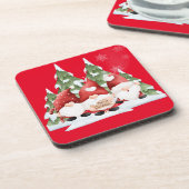 Drei Gnome Weihnachts-Hartplastik-Untersetzer Getränkeuntersetzer (Linke Seite)