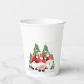 Drei Gnome-Weihnachtsabschneidungen Pappbecher (Rückseite)