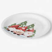 Drei Gnome Weihnachtsbuch-Teller Pappteller (Schrägansicht)