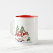 Drei Gnome Weihnachtskaffee-Tasse Zweifarbige Tasse (Vorderseite Links)