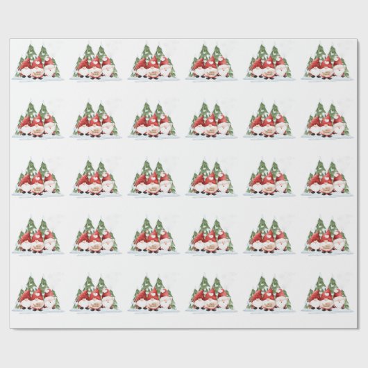 Drei Gnome Weihnachtswrapper Geschenkpapier (Flach)