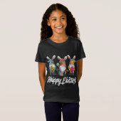 Drei Gnomen Bunny Holding Ostereier Jagd Happ T-Shirt (Vorne ganz)