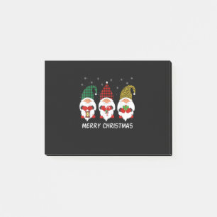 Drei Gnomes Büffel kariert roter Leopard Weihnacht Post-it Klebezettel