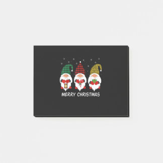 Drei Gnomes Büffel kariert roter Leopard Weihnacht Post-it Klebezettel