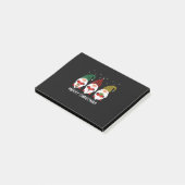 Drei Gnomes Büffel kariert roter Leopard Weihnacht Post-it Klebezettel (angewinkelt)