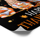 Drei Gnomes Frohes Erntedankfest Herbst Herbst Gn Poster (Ecke)