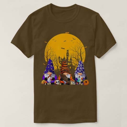 Drei Gnomes glückliches Halloween Fall Candy Corn T-Shirt (Design vorne)