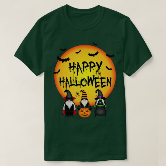 Drei Gnomes glückliches Halloween Fall Candy Corn T-Shirt (Design vorne)