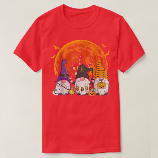 Drei Gnomes Hexenkürbis Kürbiskugel Spooky T-Shirt (Design vorne)