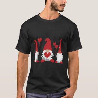 Drei Gnomes Holding Hearts Valentines Boys Girls T-Shirt